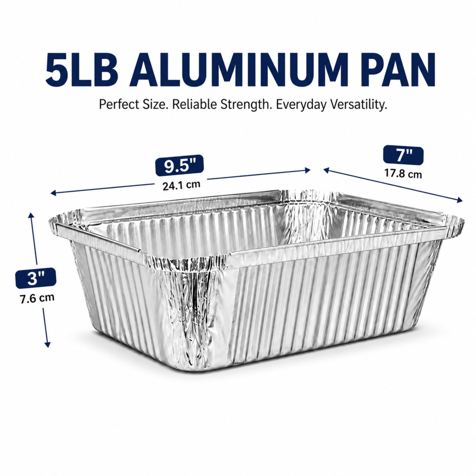 5Lb Oblong Pan 9.5” x 7” Disposable Aluminum