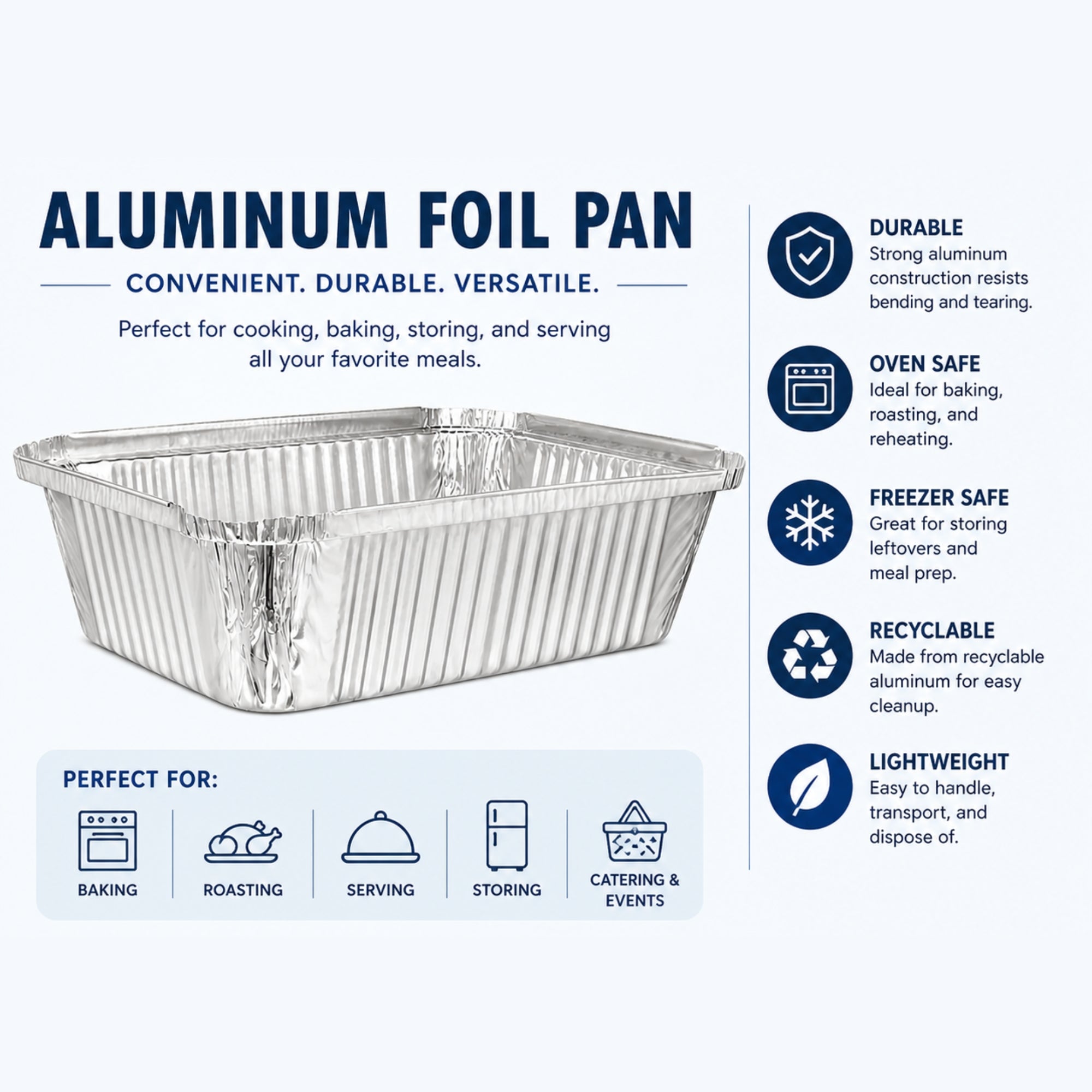 *WHOLESALE* 5Lb Oblong Pan 9.5” x 7” Disposable Aluminum  500 ct/case