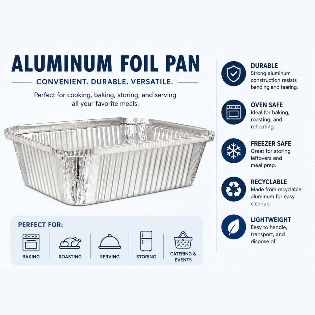 5Lb Oblong Pan 9.5” x 7” Disposable Aluminum
