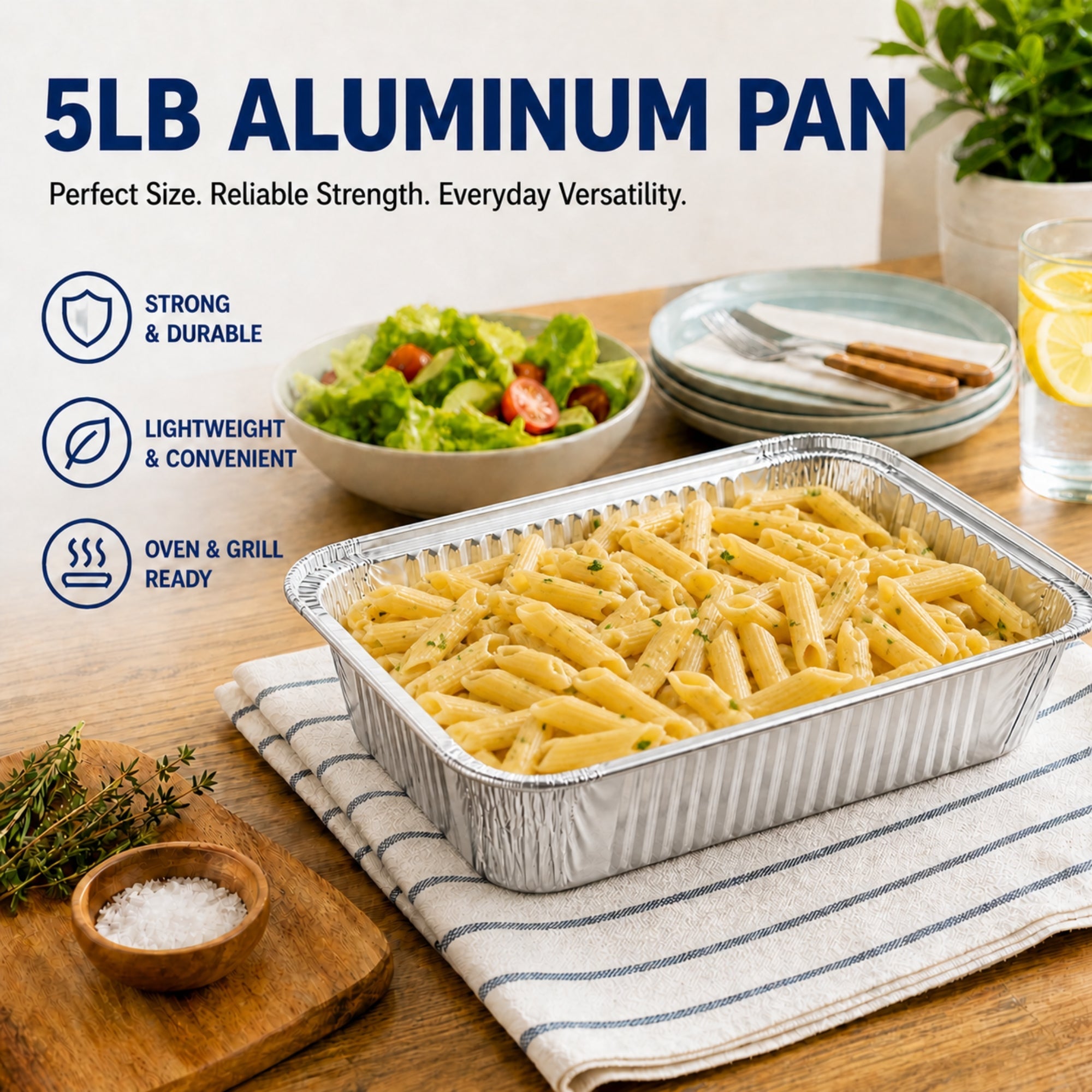 5Lb Oblong Pan 9.5” x 7” Disposable Aluminum