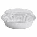 7” Aluminum Disposable Foil Round Pans with Dome Lids Aluminum Pans with Lids VeZee Pack of 10