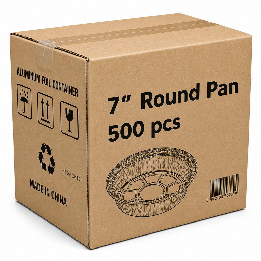 *WHOLESALE* 7” Round Pans Aluminum Foil Disposable 500/case