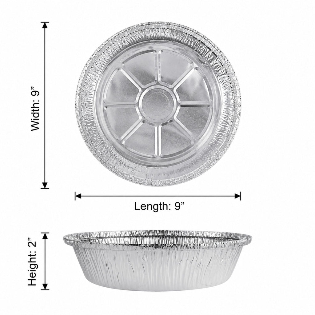 9” Round Aluminum Foil Pans with Board Lids Disposable