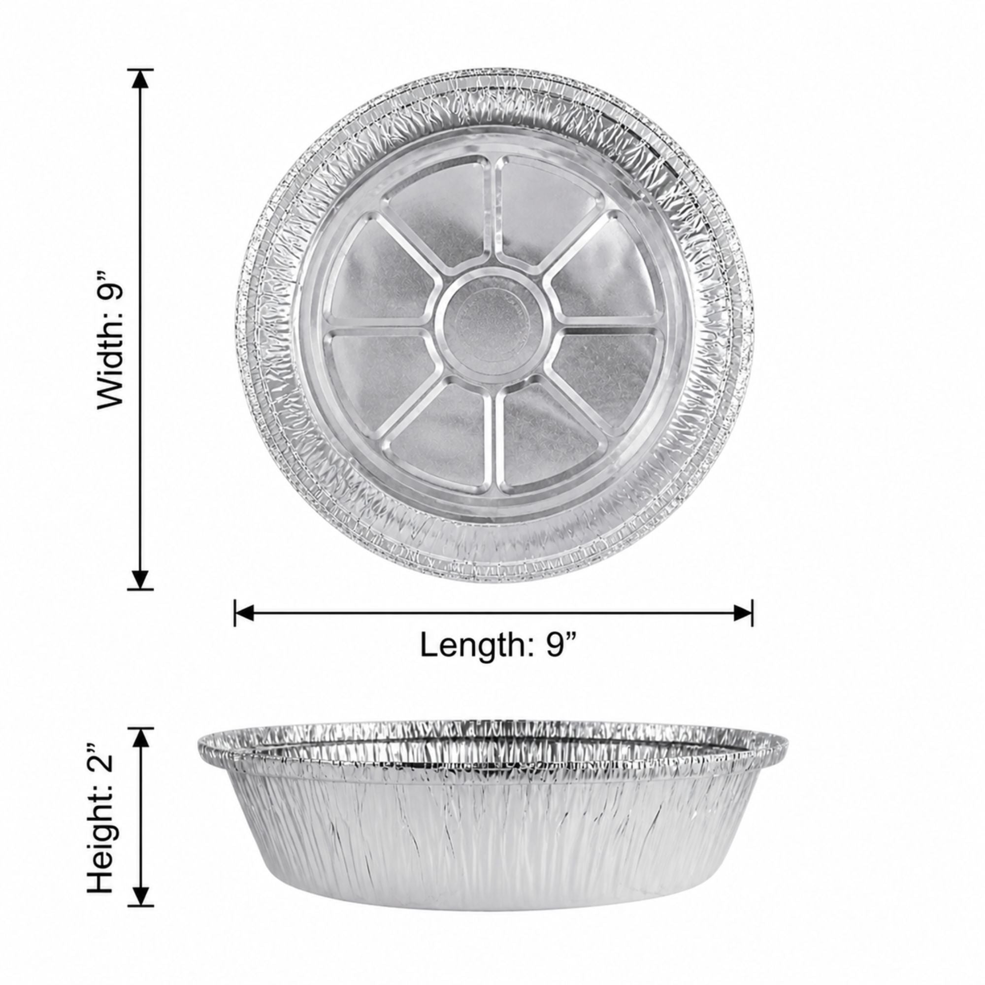 9” Round Aluminum Foil Pans with Board Lids Disposable