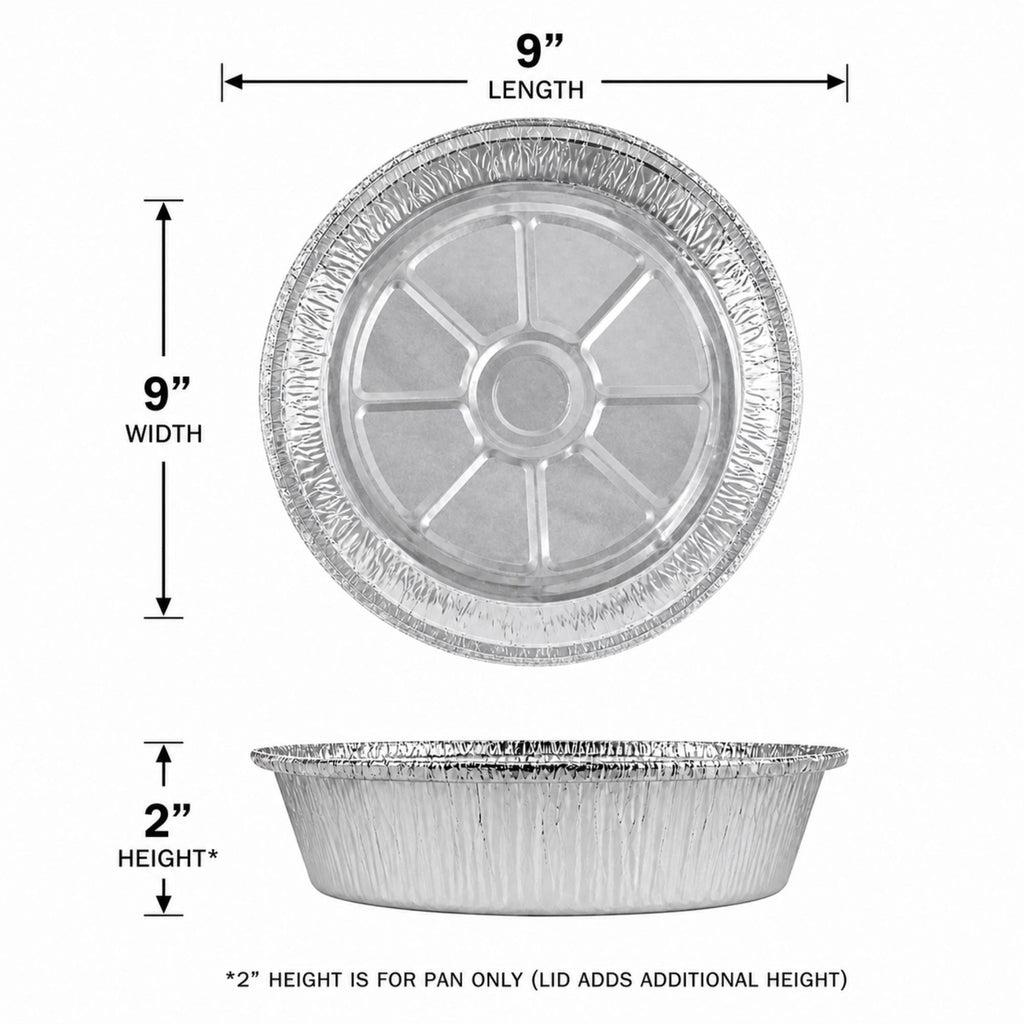 9” Aluminum Disposable Foil Round Pans with Dome Lids