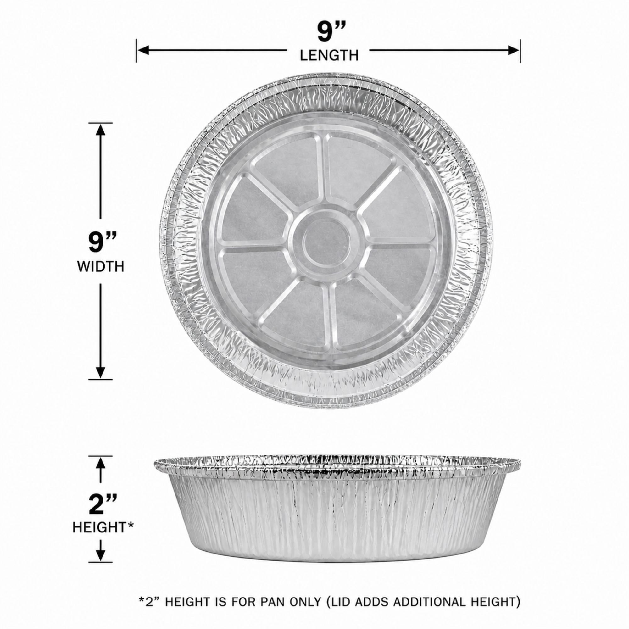 9” Aluminum Disposable Foil Round Pans with Dome Lids