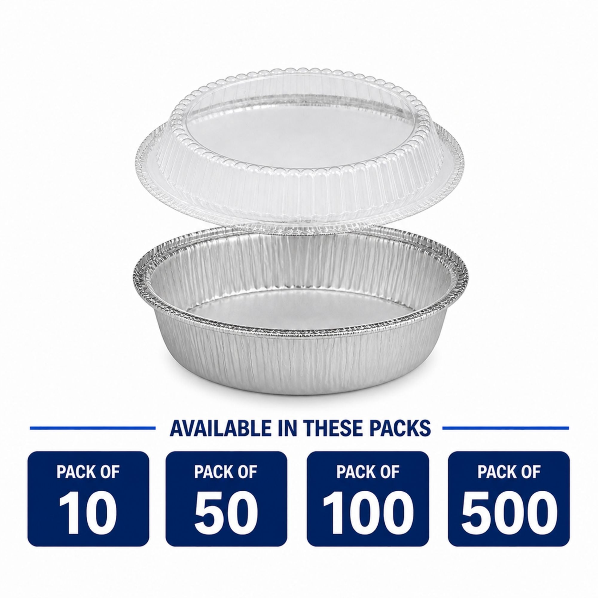 9” Aluminum Disposable Foil Round Pans with Dome Lids