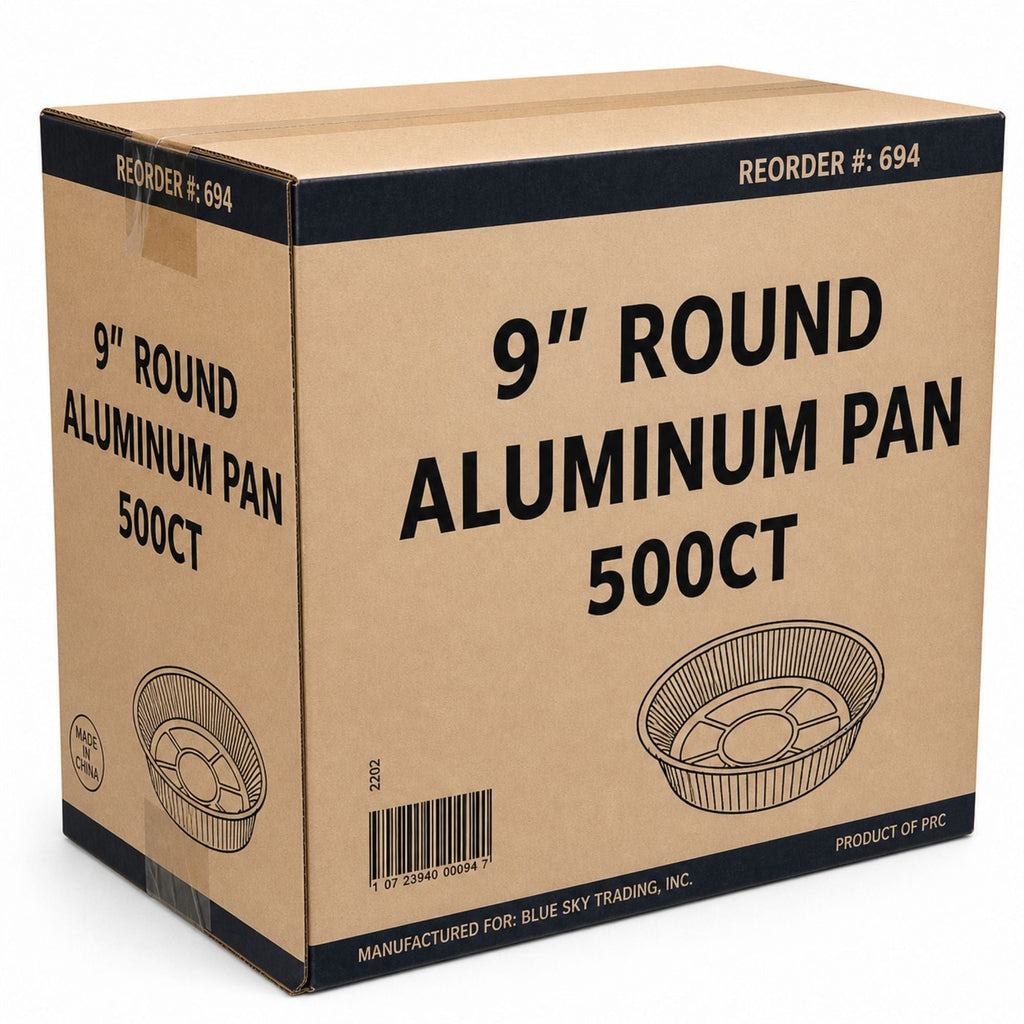 *WHOLESALE* 9” Foil Round Pans Aluminum  Disposable  500 ct/Case