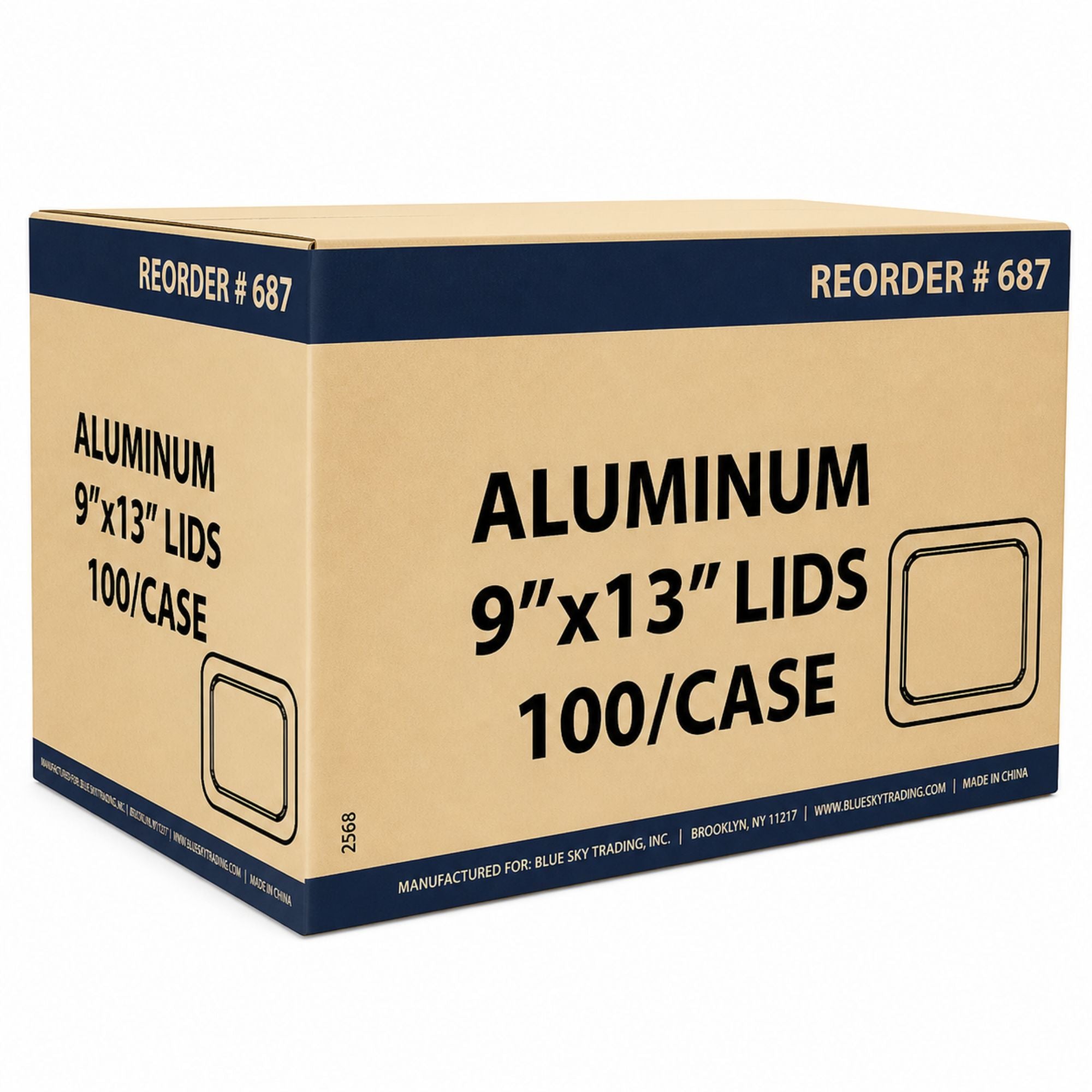 *WHOLESALE* Half Size LID for 9x13 for All Weight Pans Aluminum 100/case
