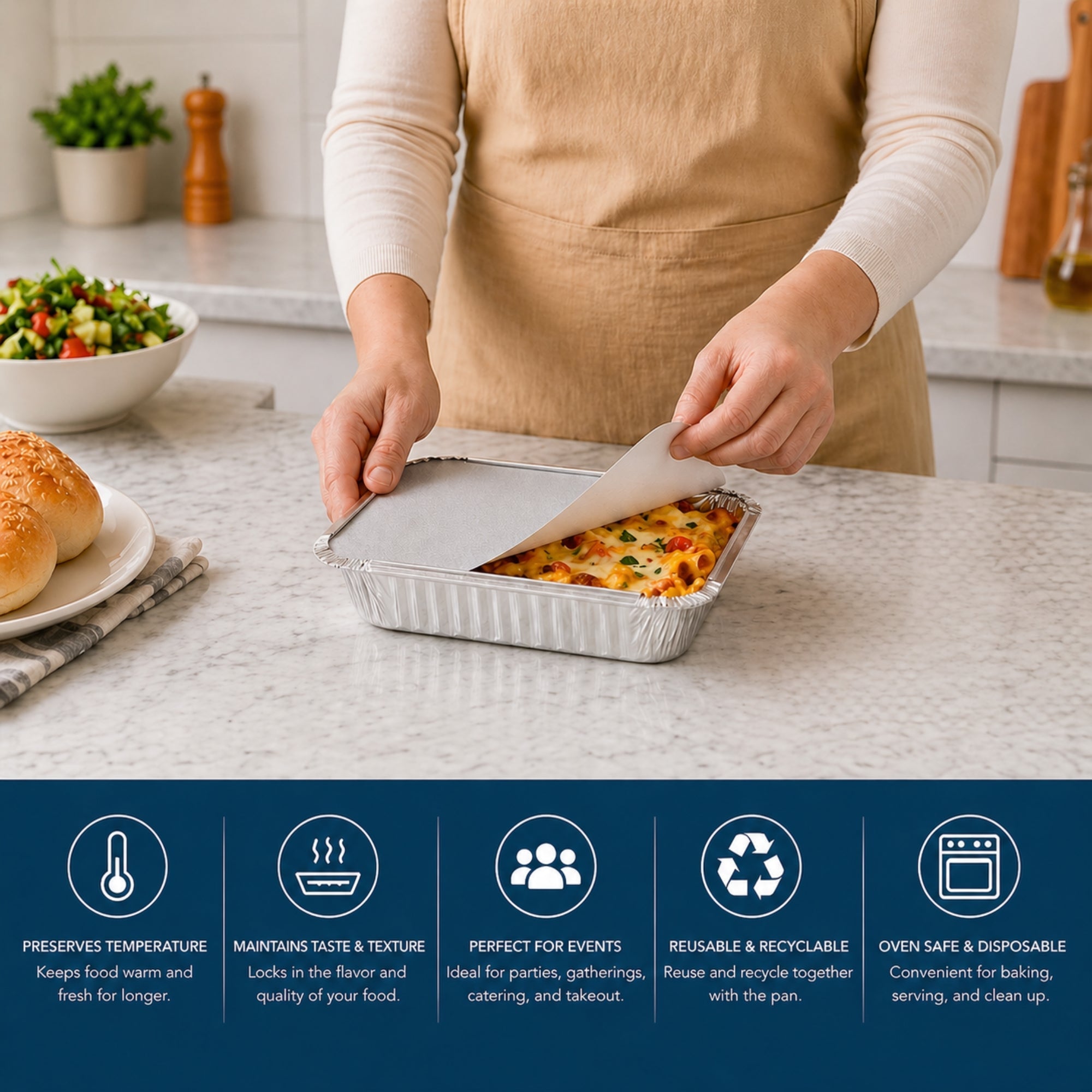 *WHOLESALE* Board Lid For 5Lb Aluminum Oblong Pan 9.5" x 7" 250 ct/case