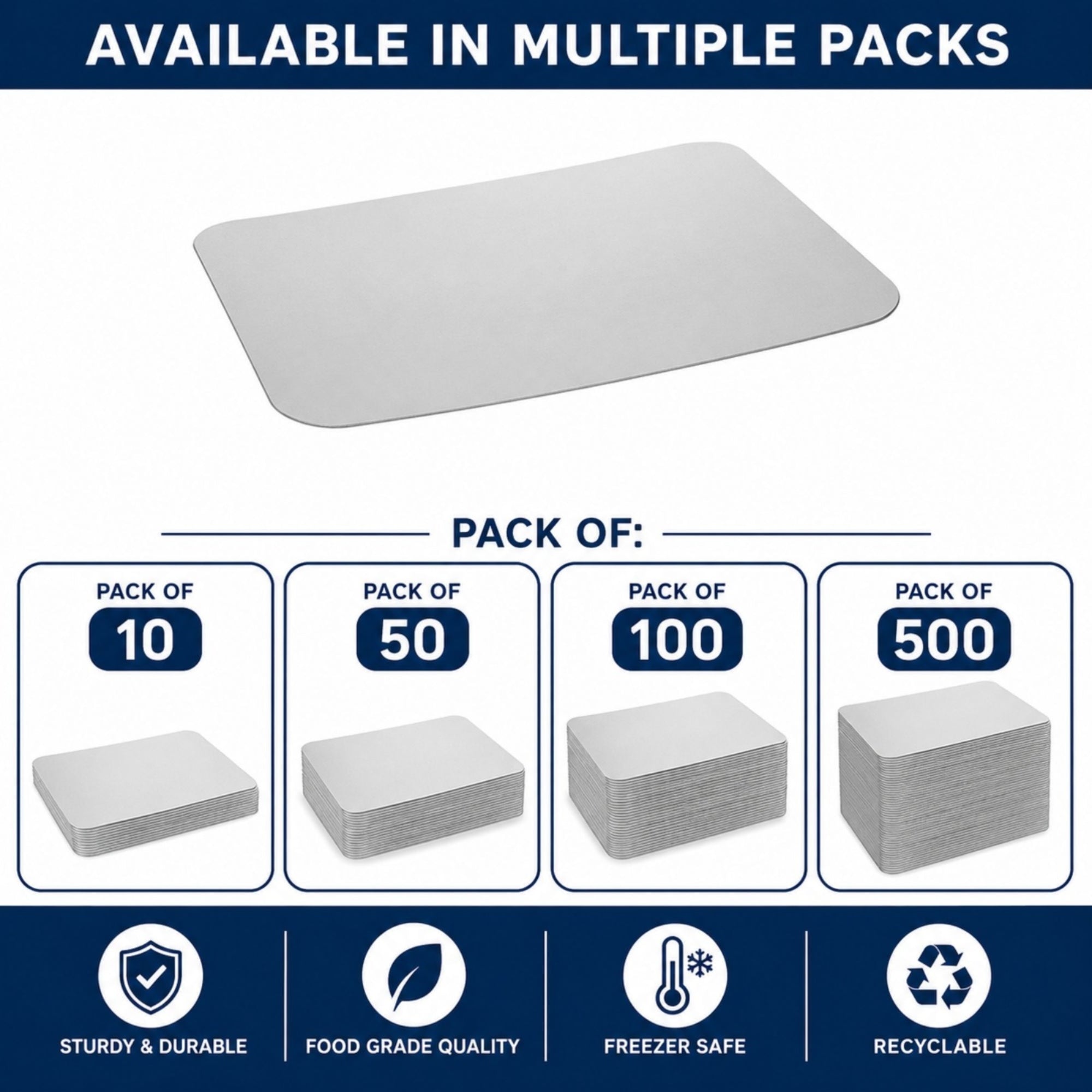5Lb Board Lid For Aluminum Oblong Pan 9.5" x 7"