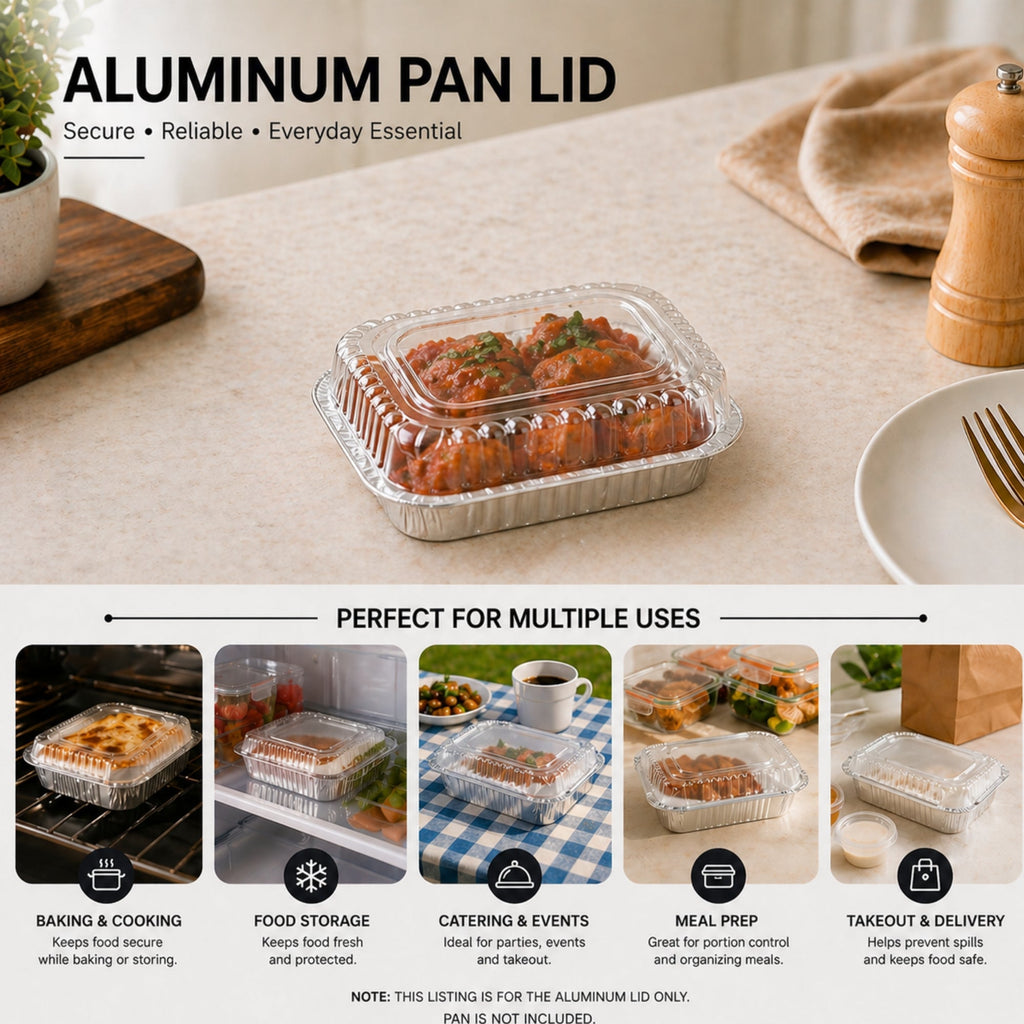 *WHOLESALE* Dome Lids For 1Lb Aluminum Oblong Pans 5" x 4" 1000/case