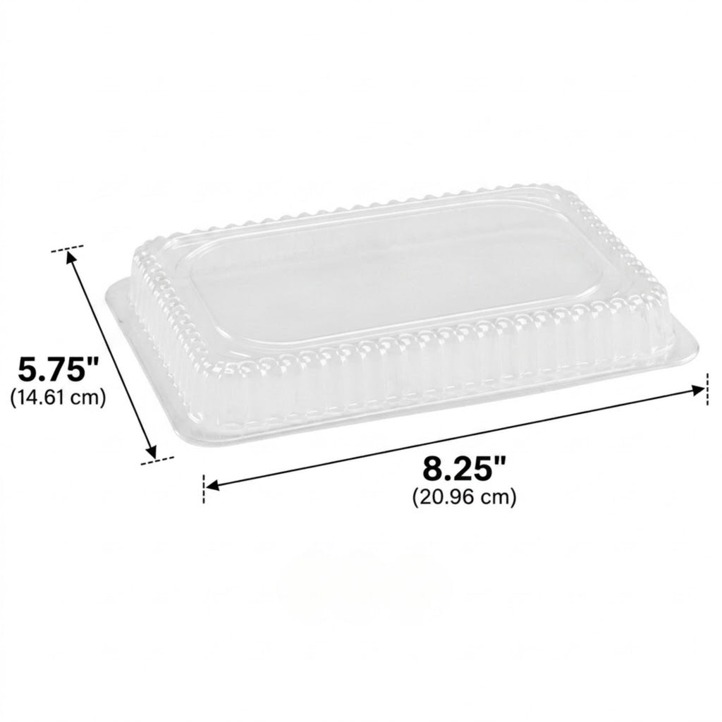 Dome Lids Plastic For 2.25Lb Aluminum Oblong Pans 8.25" x 5.75"