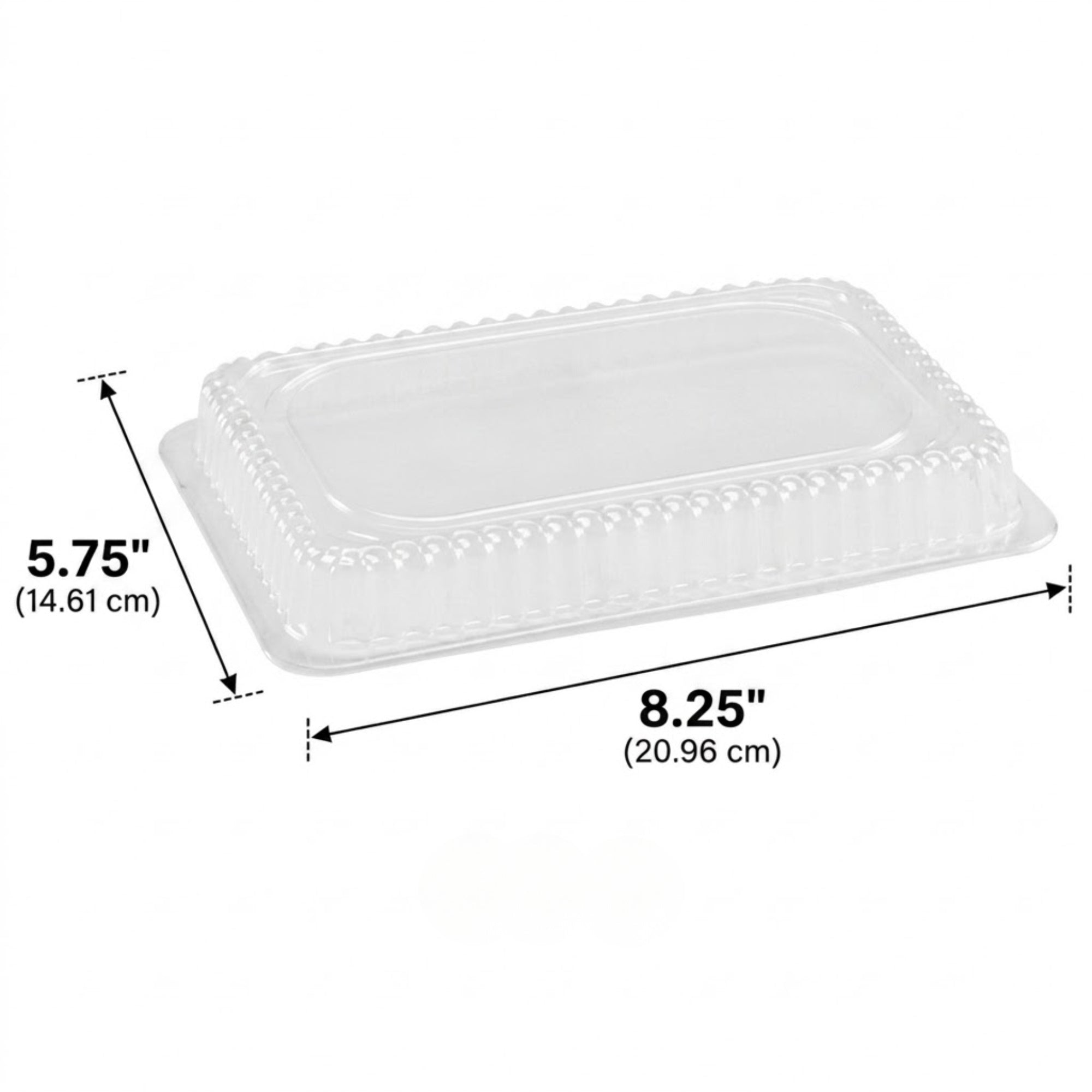 Dome Lids Plastic For 2.25Lb Aluminum Oblong Pans 8.25" x 5.75"