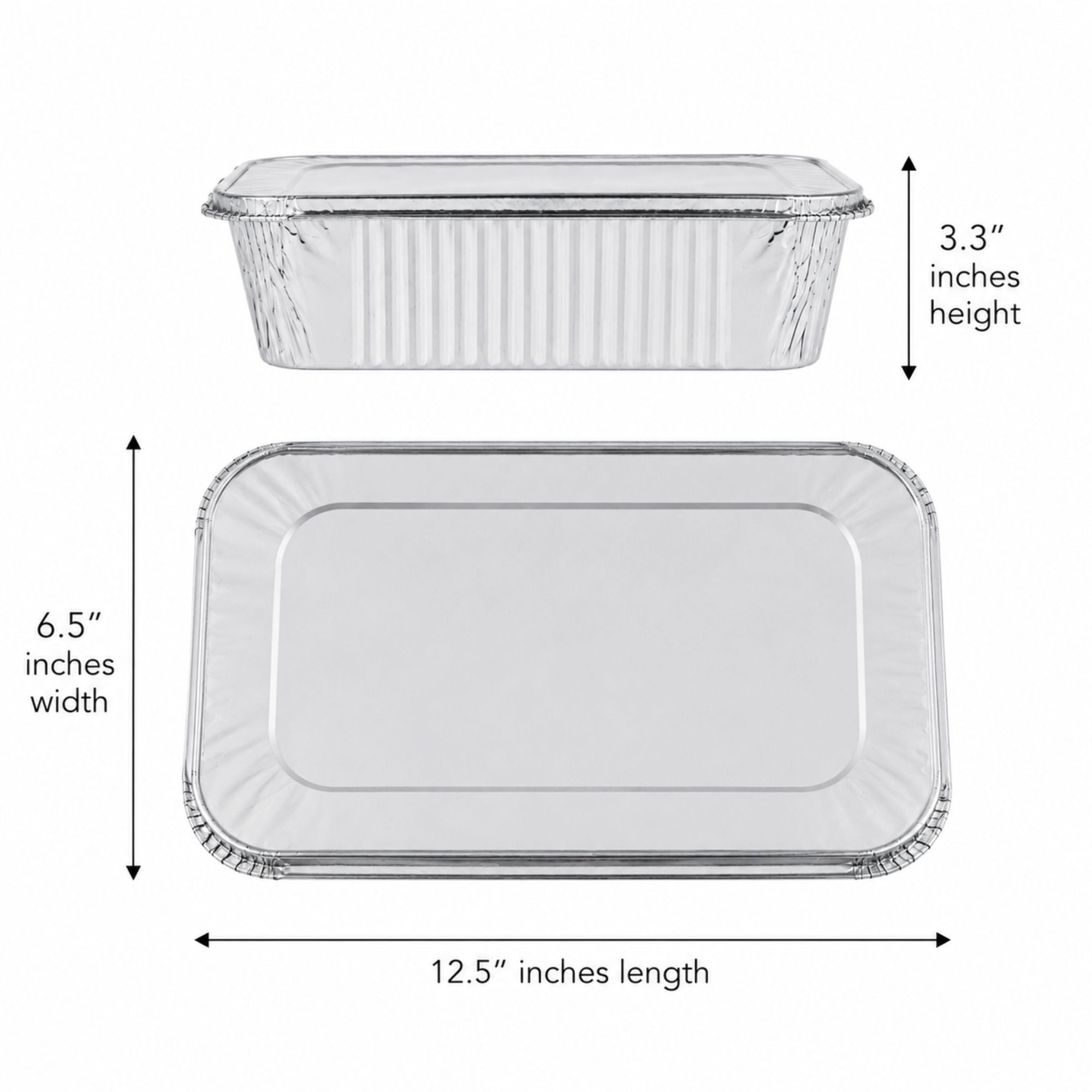 5lb Disposable Aluminum Rectangular Loaf Pans with Lids
