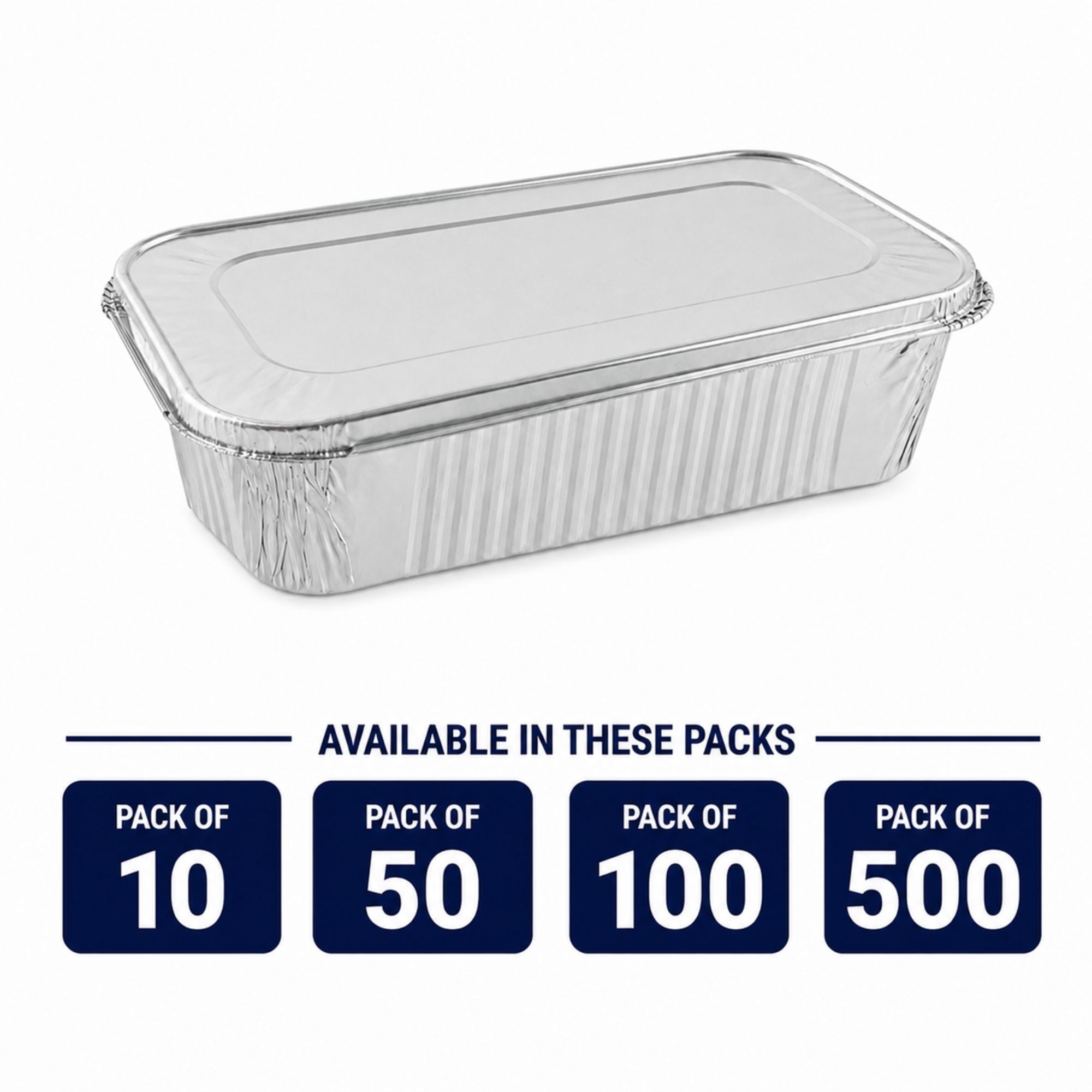 5lb Disposable Aluminum Rectangular Loaf Pans with Lids