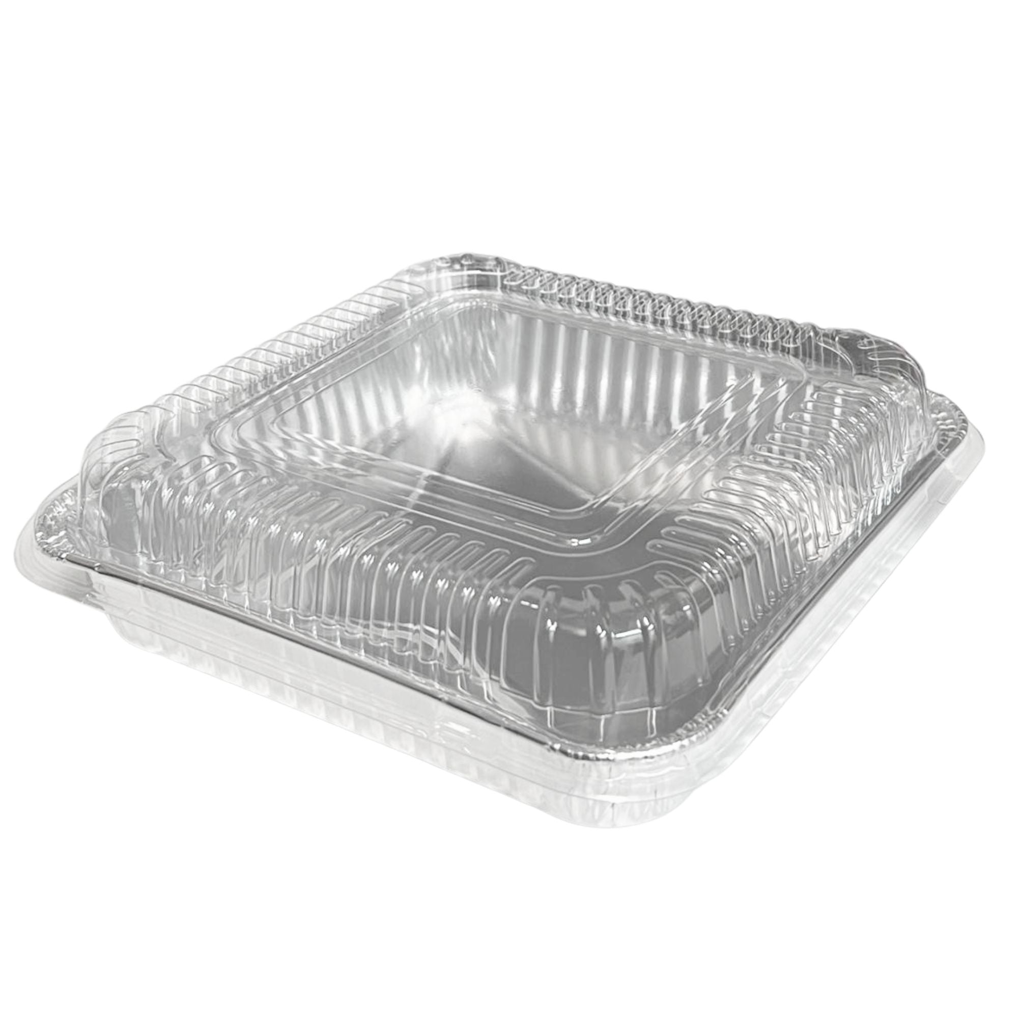 8" SHALLOW (1.5" width) With Dome Lids Aluminum Cake Baking Pan Disposable