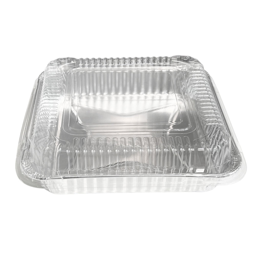 8" SHALLOW (1.5" width) With Dome Lids Aluminum Cake Baking Pan Disposable