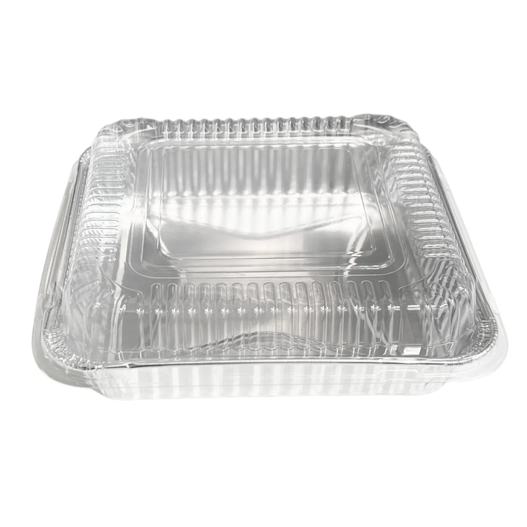 Wholesale 8" Shallow Square Foil Pans with Matching Dome Lids (500/CS)