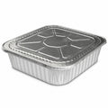8" Square Deep Aluminum Disposable Pans with Lids Aluminum Pans with Lids VeZee Pack of 10