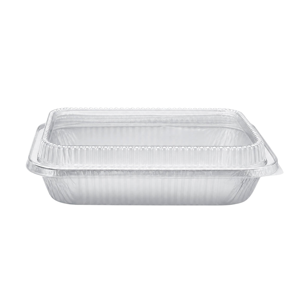 9×13 Deep Half Size Regular Weight Aluminum Pans with Dome Lids Aluminum Pan with Lids VeZee Pack of 10