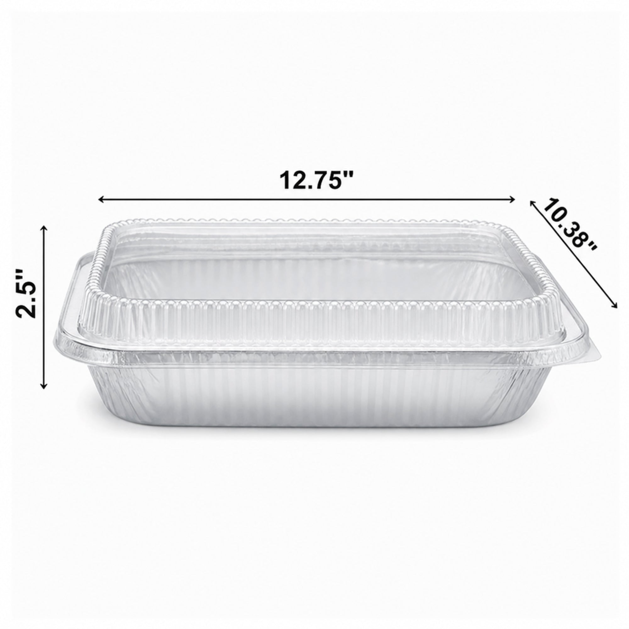 9×13 Deep Half Size Regular Weight Aluminum Pans with Dome Lids