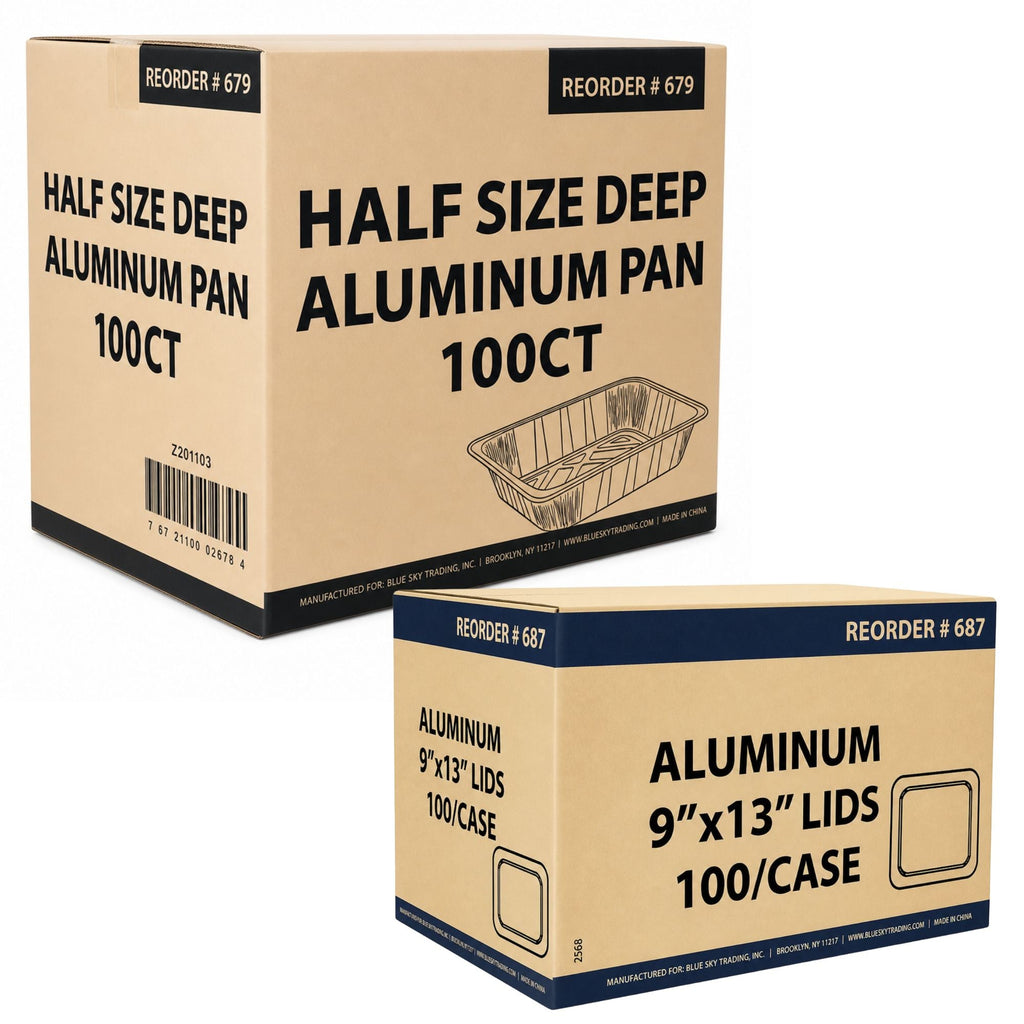 *WHOLESALE* 9×13 Half Size Pan With Lids  Regular weight Aluminum Disposable