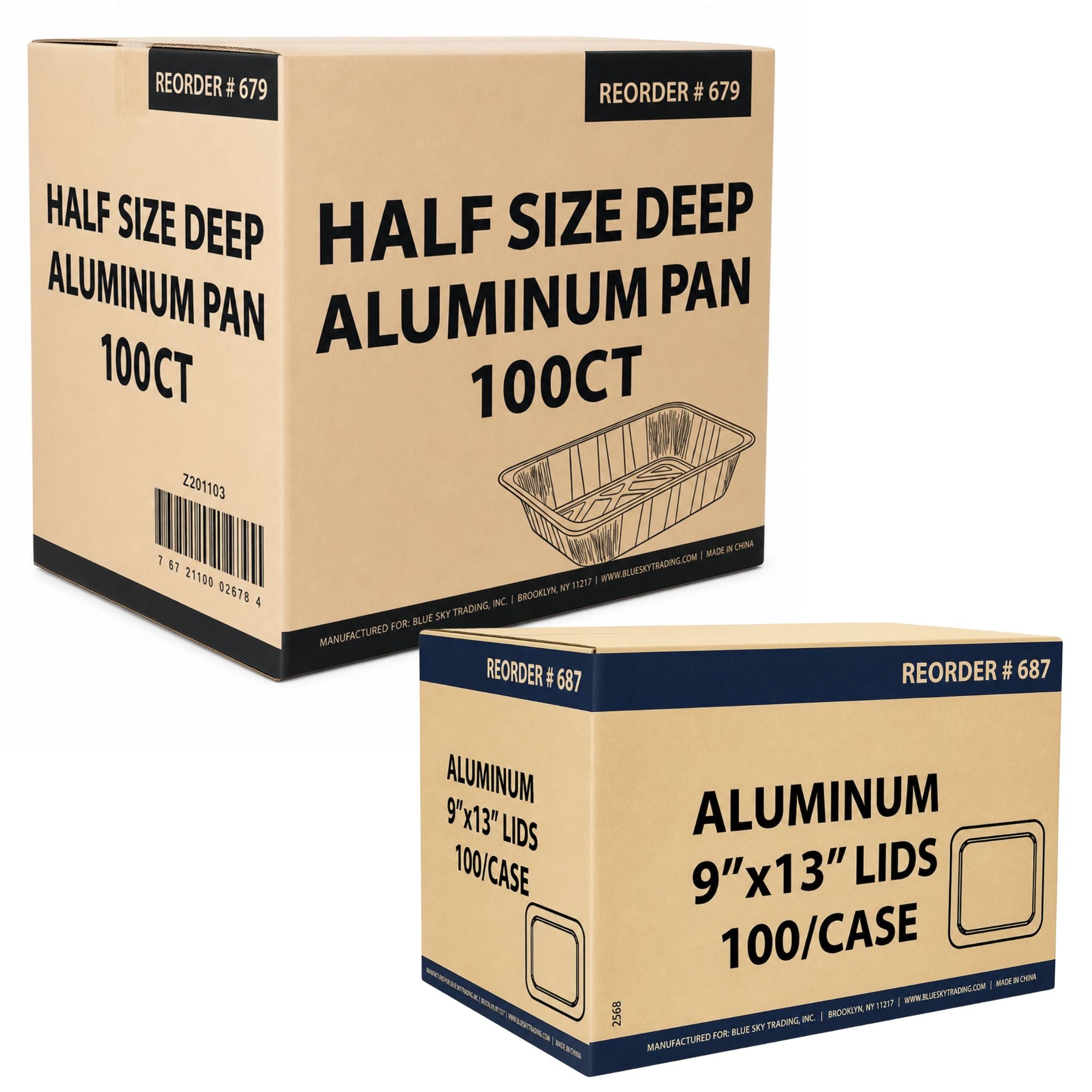 *WHOLESALE* 9×13 Half Size Pan With Lids  Regular weight Aluminum Disposable