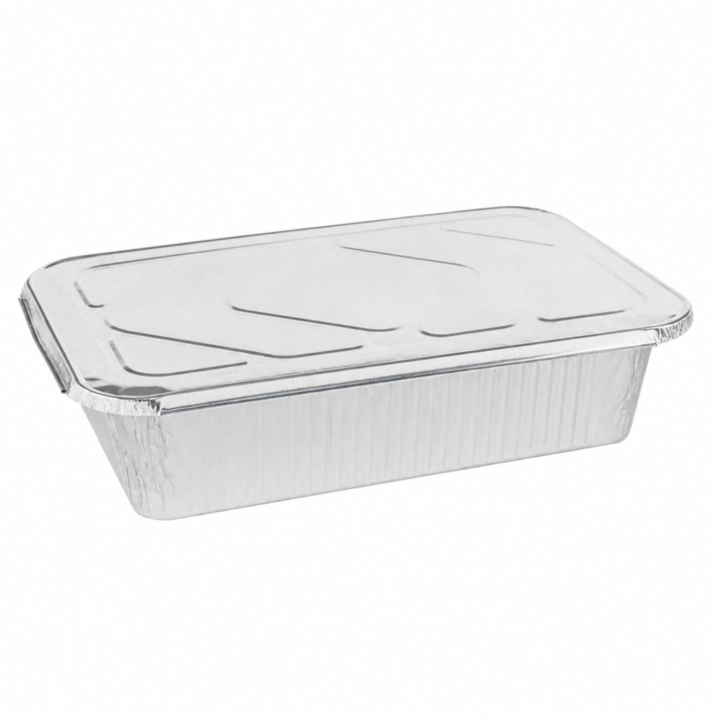 9×13 Half Size Pans with Lids Regular Weight Aluminum Disposable Aluminum Pan with Lids VeZee Pack of 10