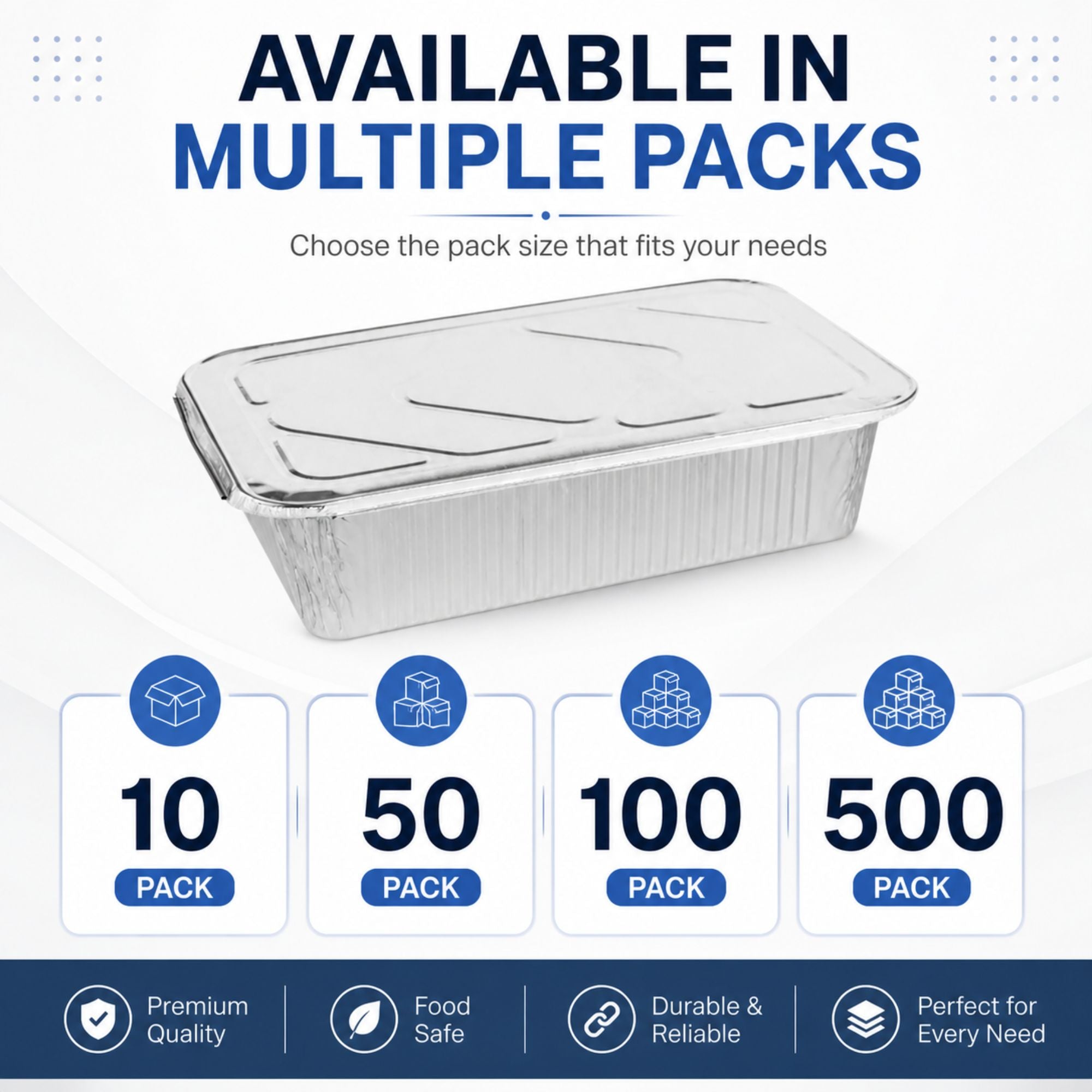 9×13 Half Size Pans with Lids Regular Weight Aluminum Disposable