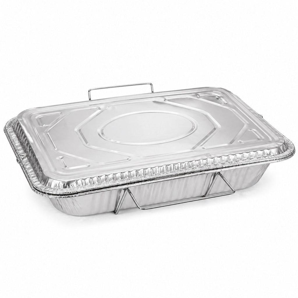 Full Size Pan 20.75X12.75X3 inches Aluminum with Handle Rack & Lids