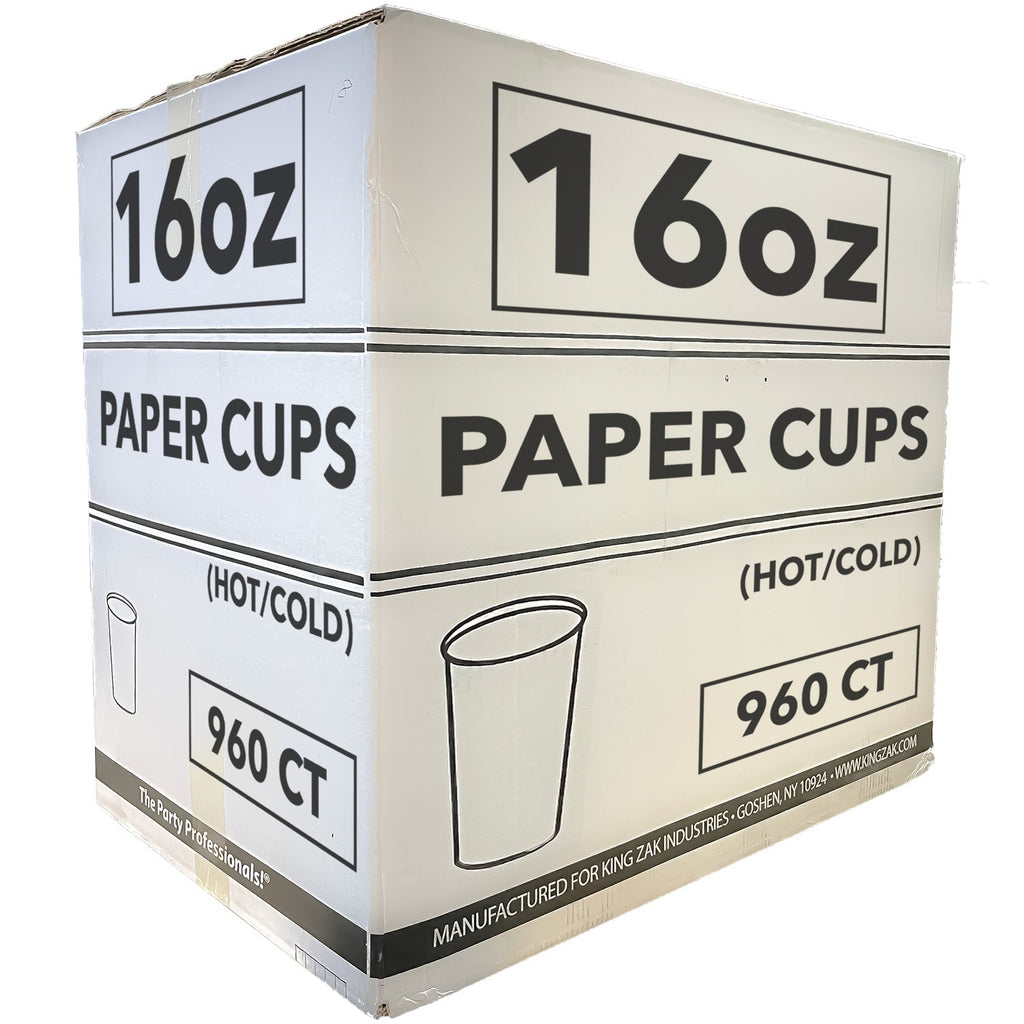 *WHOLESALE* 16oz Disposable Coffee Bean Pattern Paper Hot/Cold Cups  960/Case