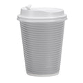 12 oz Paper Cup Ripple Hot Cold Silver with lid