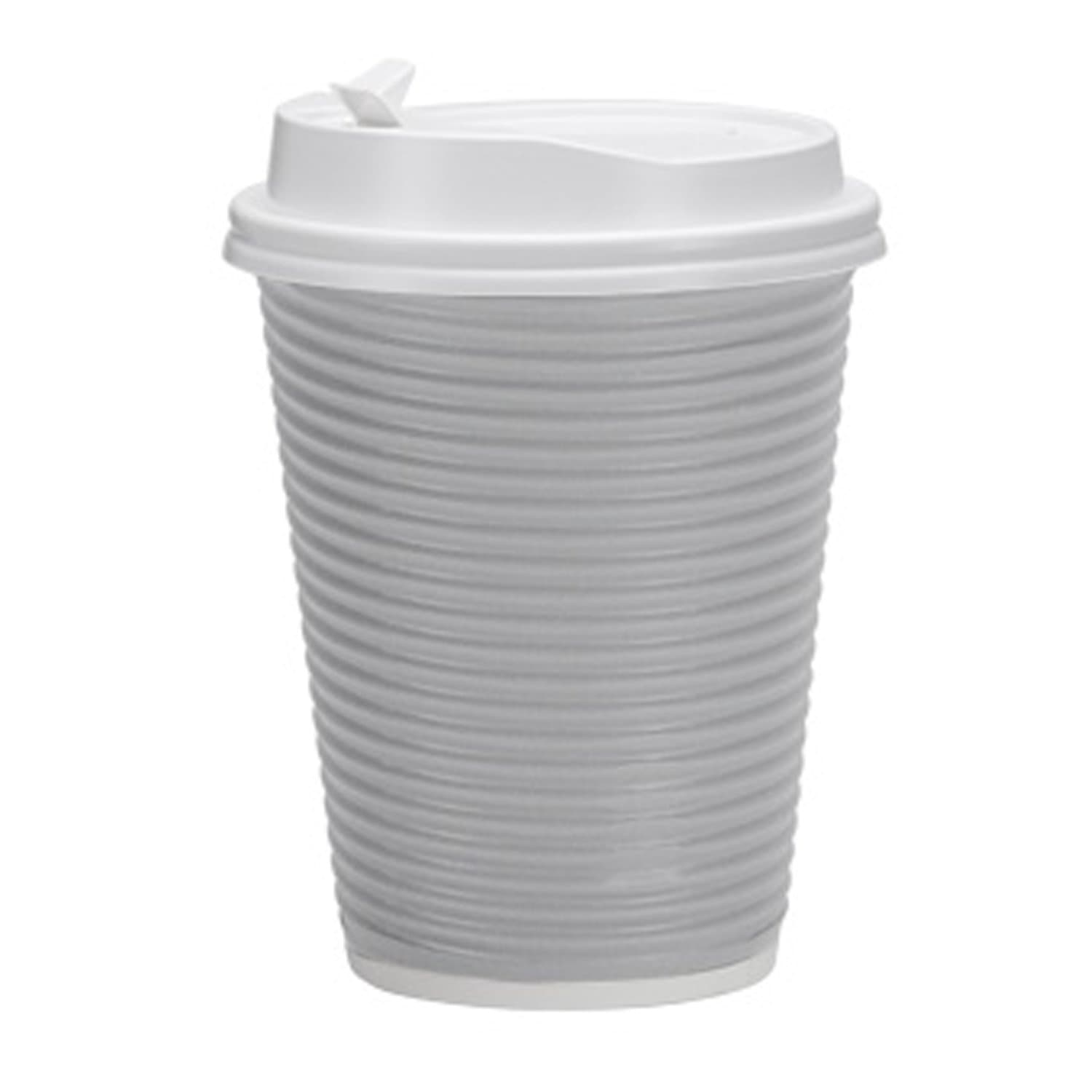 12 oz Paper Cup Ripple Hot Cold Silver with lid