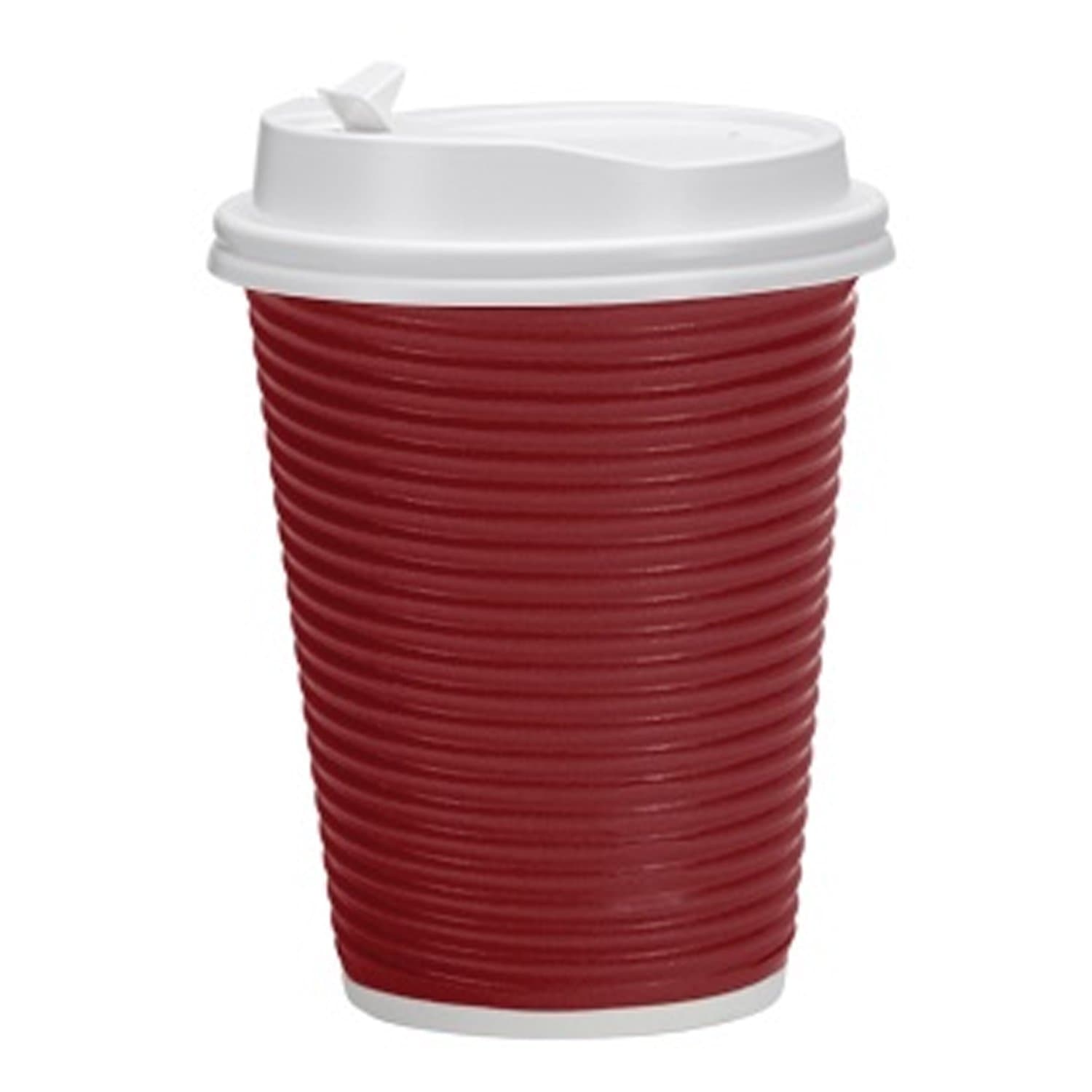 12 oz Paper Cup Maroon Hot Cold with lid