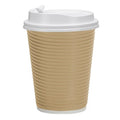 12 oz Paper Cup Tan Hot Cold with lid