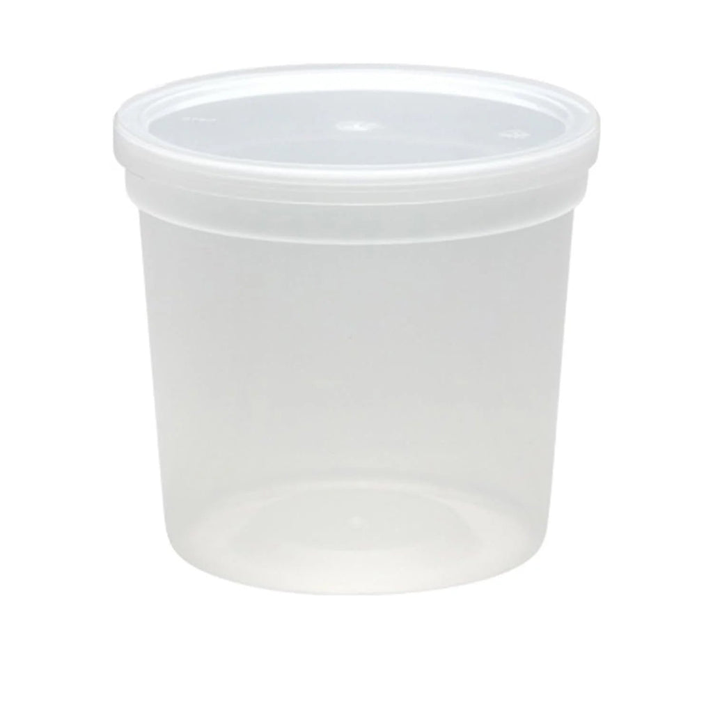 24oz Round Container with Lid Extra Strong Quality Plastic