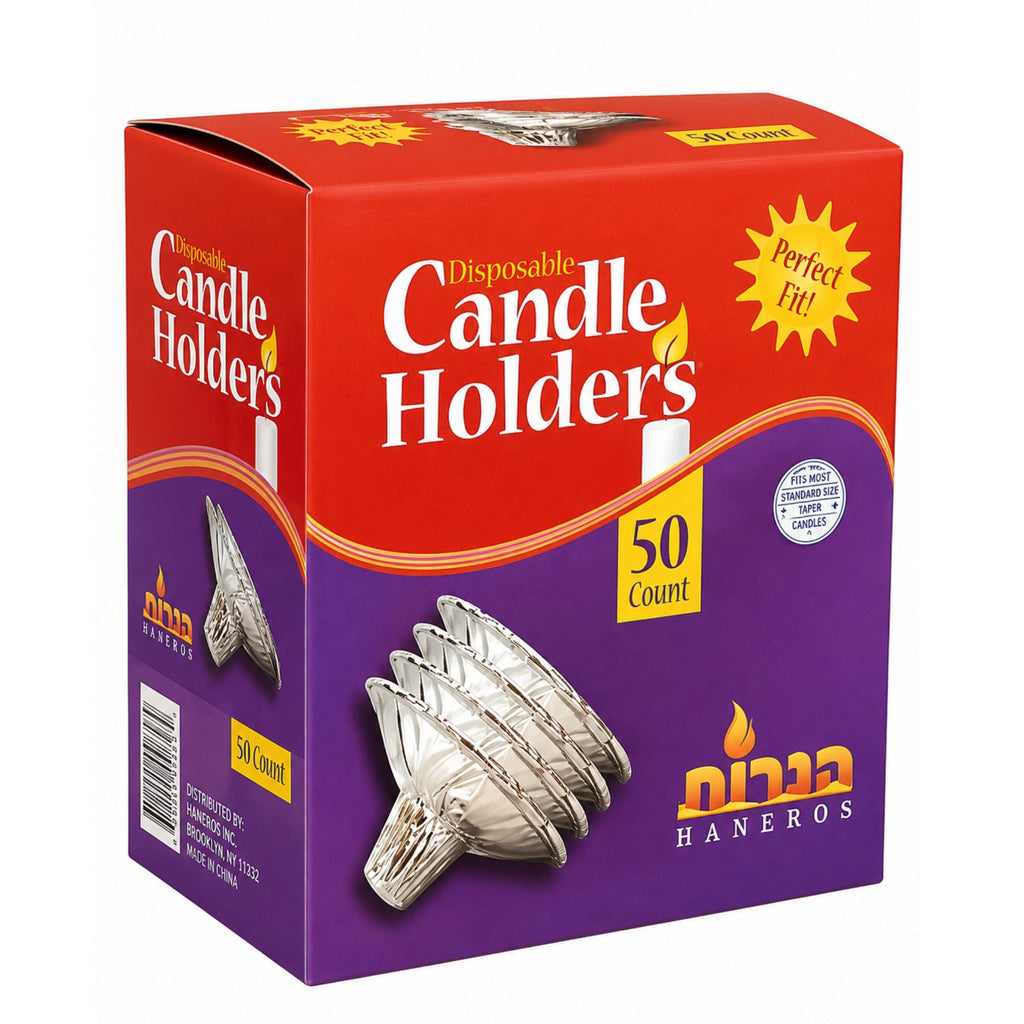 50 Count Disposable Candle Holders for Standard Taper Candles Silver Plastic Holders