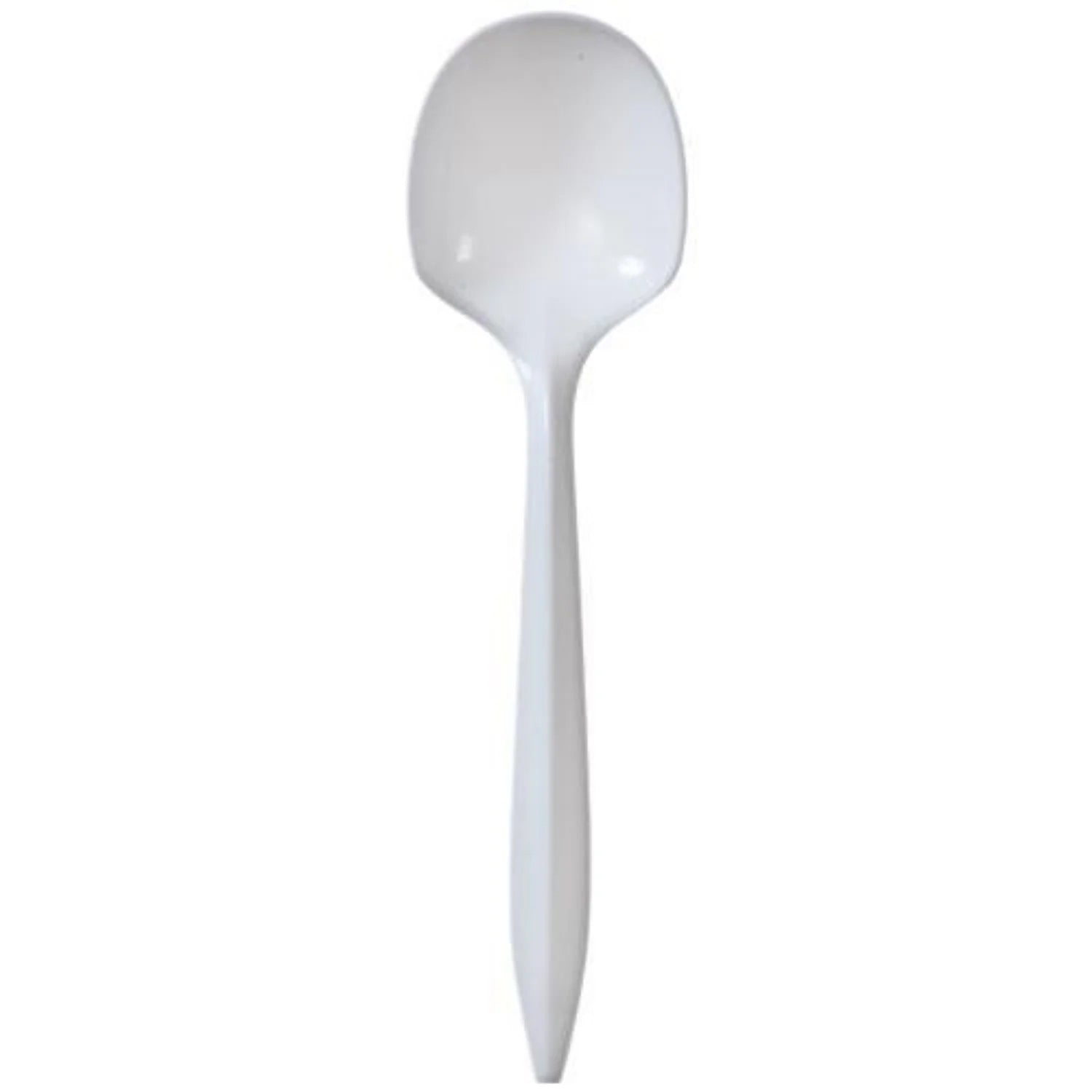 *BUY BULK* Soup spoon White Medium Weight Plastic