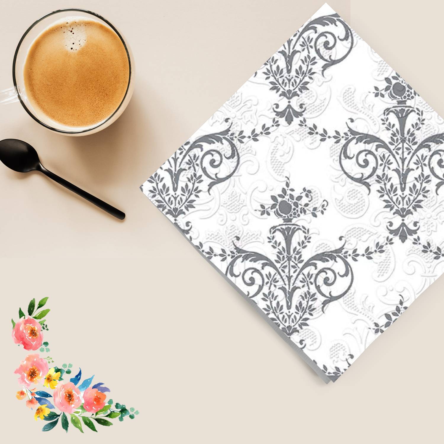 Metallic Lunch Paper Napkins 20 Pack