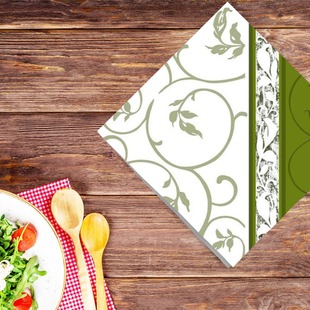 Olive Curlicue Lunch Paper Napkins 20 Pack