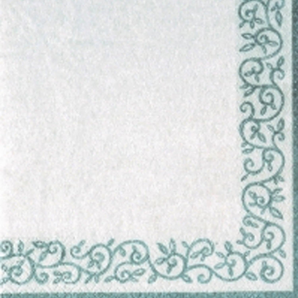 Romantic Border White/Silver Mini Cocktail Napkins 20 Pack