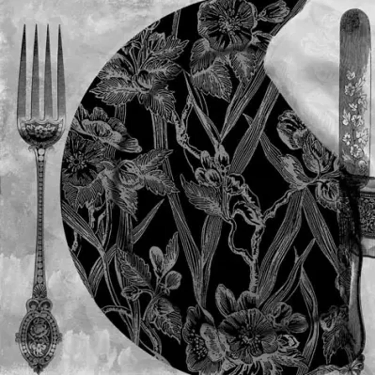 Black Dinner Setting Lunch Napkins 20 Pack