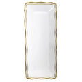 Aristocrat 13.75"x6" White & Gold Narrow Serving Trays Plastic 2 Pack Serverware Decorline 2 Pieces