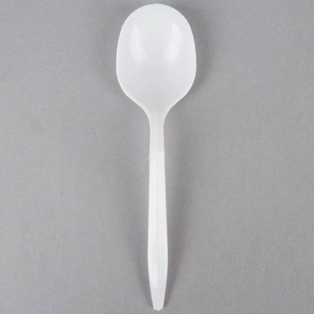 *WHOLESALE* Soup Spoons White Medium Weight Disposable Plastic 1000/Case