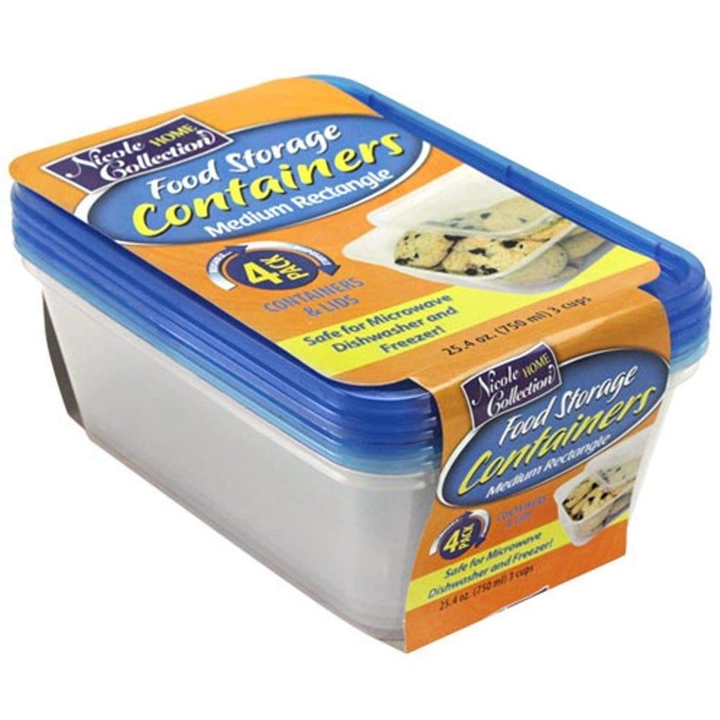 25oz Light weight Plastic Containers With Lids  Clear 4 Pack