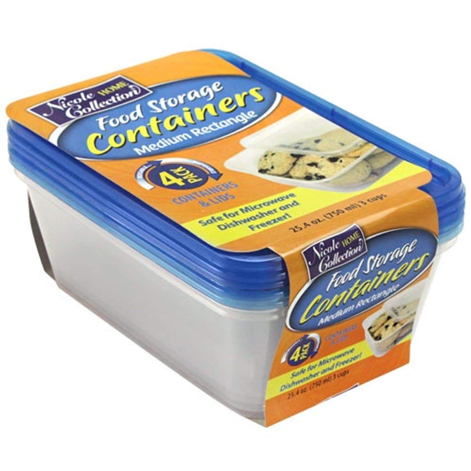 25oz Light weight Plastic Containers With Lids  Clear 4 Pack