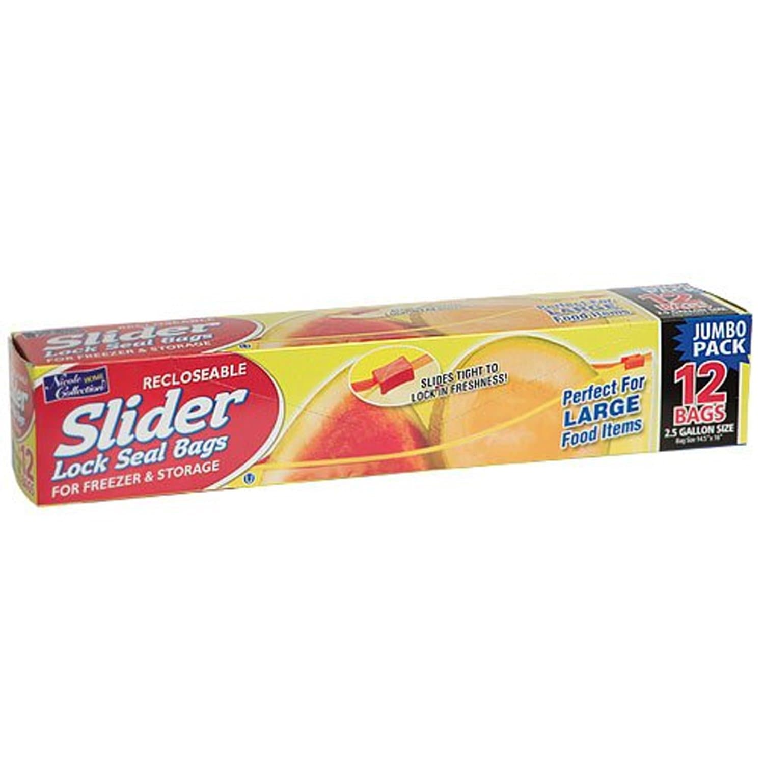 2.5 Gallon Freezer Storage Bags with Slide Tab Plastic