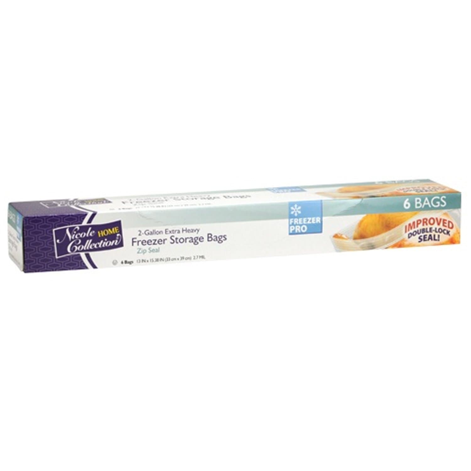 2 Gallon Freezer Storage Zip Bags Plastic