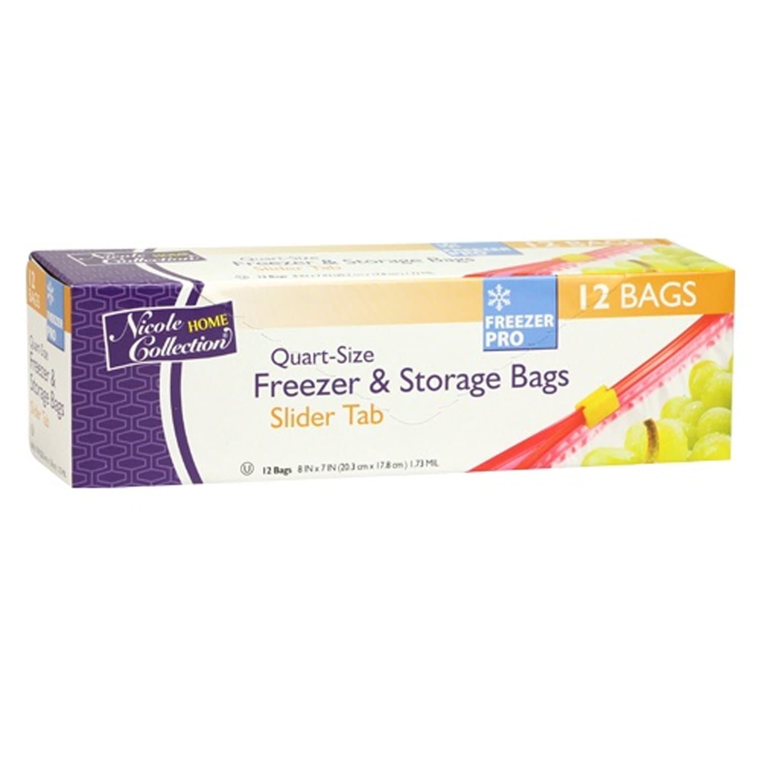 Quart size plastic Slide Freezer Storage Bag